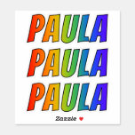 [ Thumbnail: First Name "Paula" W/ Fun Rainbow Coloring Sticker ]