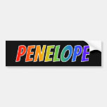 [ Thumbnail: First Name "Penelope": Fun Rainbow Coloring Bumper Sticker ]