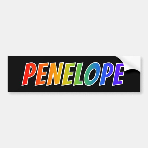 First Name PENELOPE Fun Rainbow Coloring Bumper Sticker