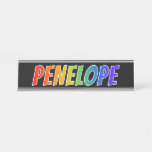 [ Thumbnail: First Name "Penelope": Fun Rainbow Coloring Desk Name Plate ]