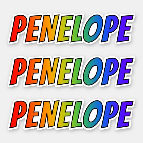 First Name PENELOPE w Fun Rainbow Coloring Sticker