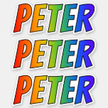 [ Thumbnail: First Name "Peter" W/ Fun Rainbow Coloring Sticker ]