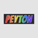 [ Thumbnail: First Name "Peyton": Fun Rainbow Coloring Name Tag ]