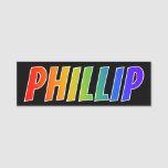 [ Thumbnail: First Name "Phillip": Fun Rainbow Coloring Name Tag ]