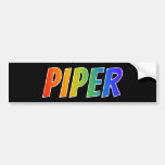 [ Thumbnail: First Name "Piper": Fun Rainbow Coloring Bumper Sticker ]