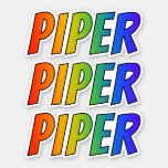 [ Thumbnail: First Name "Piper" W/ Fun Rainbow Coloring Sticker ]
