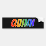 [ Thumbnail: First Name "Quinn": Fun Rainbow Coloring Bumper Sticker ]