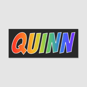 First Name "QUINN": Fun Rainbow Coloring Name Tag
