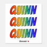 [ Thumbnail: First Name "Quinn" W/ Fun Rainbow Coloring Sticker ]