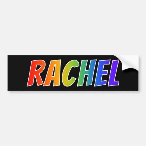 First Name RACHEL Fun Rainbow Coloring Bumper Sticker