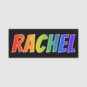 First Name "RACHEL": Fun Rainbow Coloring Name Tag