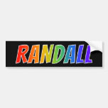 [ Thumbnail: First Name "Randall": Fun Rainbow Coloring Bumper Sticker ]