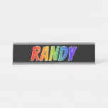 [ Thumbnail: First Name "Randy": Fun Rainbow Coloring Desk Name Plate ]