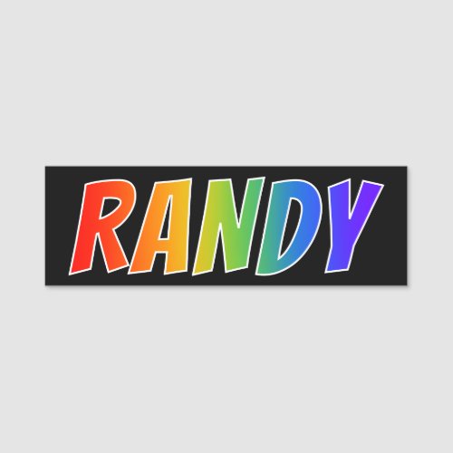 First Name RANDY Fun Rainbow Coloring Name Tag