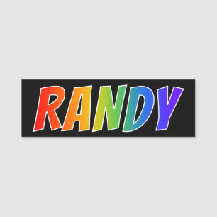 First Name "RANDY": Fun Rainbow Coloring Tag