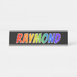 [ Thumbnail: First Name "Raymond": Fun Rainbow Coloring Desk Name Plate ]