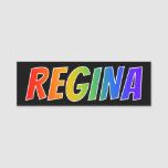 [ Thumbnail: First Name "Regina": Fun Rainbow Coloring Name Tag ]