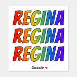 [ Thumbnail: First Name "Regina" W/ Fun Rainbow Coloring Sticker ]