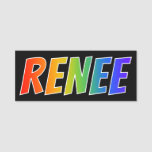 [ Thumbnail: First Name "Renee": Fun Rainbow Coloring Name Tag ]