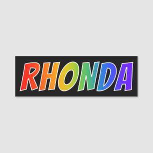 First Name "RHONDA": Fun Rainbow Coloring Name Tag