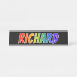 [ Thumbnail: First Name "Richard": Fun Rainbow Coloring Desk Name Plate ]