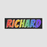 [ Thumbnail: First Name "Richard": Fun Rainbow Coloring Name Tag ]