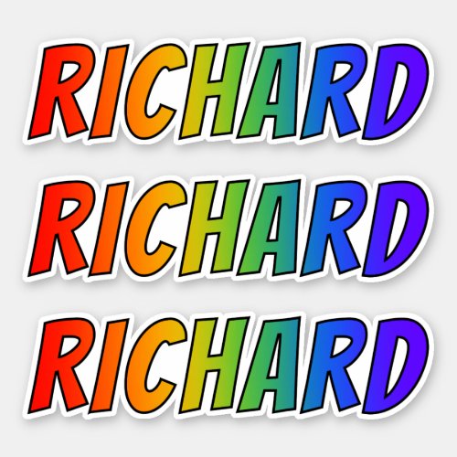First Name RICHARD w Fun Rainbow Coloring Sticker