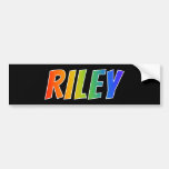 [ Thumbnail: First Name "Riley": Fun Rainbow Coloring Bumper Sticker ]