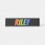 [ Thumbnail: First Name "Riley": Fun Rainbow Coloring Desk Name Plate ]