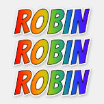 [ Thumbnail: First Name "Robin" W/ Fun Rainbow Coloring Sticker ]