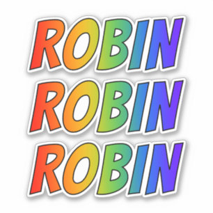 First Name "ROBIN" w/ Fun Rainbow Coloring Sticker
