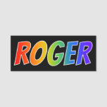 [ Thumbnail: First Name "Roger": Fun Rainbow Coloring Name Tag ]