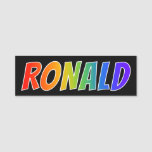 [ Thumbnail: First Name "Ronald": Fun Rainbow Coloring Name Tag ]