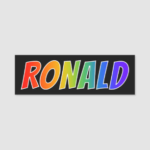First Name "RONALD": Fun Rainbow Coloring Name Tag