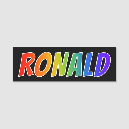 First Name RONALD Fun Rainbow Coloring Name Tag