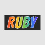 [ Thumbnail: First Name "Ruby": Fun Rainbow Coloring Name Tag ]