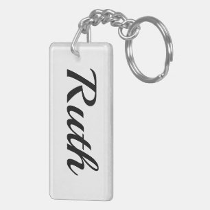 first name Ruth black white Keychain