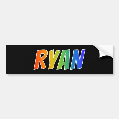 First Name RYAN Fun Rainbow Coloring Bumper Sticker