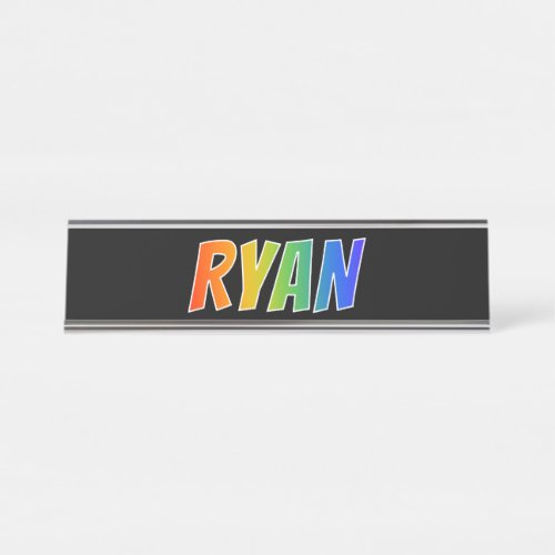 First Name RYAN Fun Rainbow Coloring Desk Name Plate