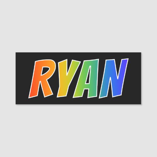 First Name RYAN Fun Rainbow Coloring Name Tag