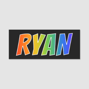 First Name "RYAN": Fun Rainbow Coloring Tag