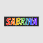 [ Thumbnail: First Name "Sabrina": Fun Rainbow Coloring Name Tag ]