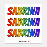 [ Thumbnail: First Name "Sabrina" W/ Fun Rainbow Coloring Sticker ]