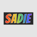[ Thumbnail: First Name "Sadie": Fun Rainbow Coloring Name Tag ]