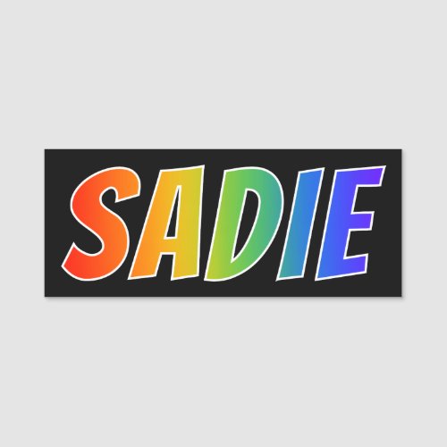 First Name SADIE Fun Rainbow Coloring Name Tag