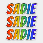 [ Thumbnail: First Name "Sadie" W/ Fun Rainbow Coloring Sticker ]