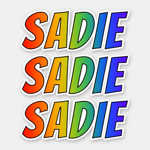 First Name SADIE w Fun Rainbow Coloring Sticker
