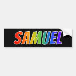 [ Thumbnail: First Name "Samuel": Fun Rainbow Coloring Bumper Sticker ]