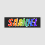 [ Thumbnail: First Name "Samuel": Fun Rainbow Coloring Name Tag ]