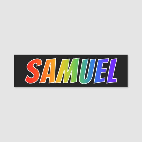 First Name SAMUEL Fun Rainbow Coloring Name Tag